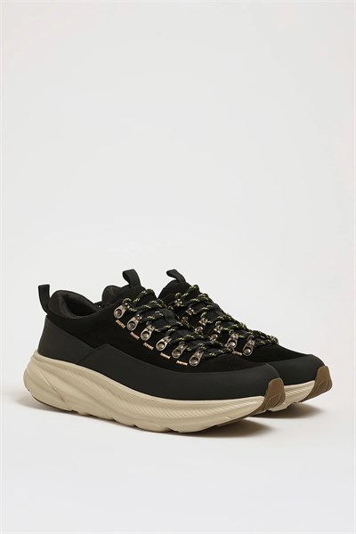 Dastin Model Hakiki Kombinasyonlu Deri İthal Taban Sneaker Ayakkabı - SİYAH