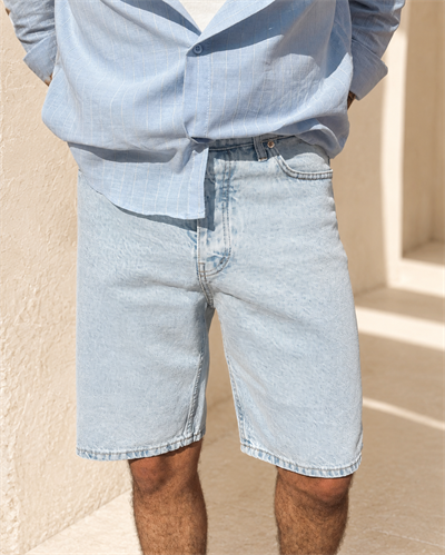 Denim Bermuda Kot Şort Düz W