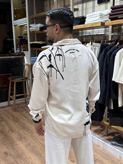 Desenli Oversize Gömlek