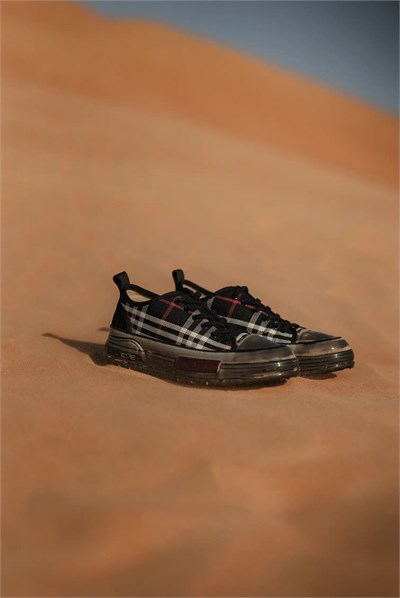 Ekose Model Özel Jel Taban Sneaker Ayakkabı - SİYAH