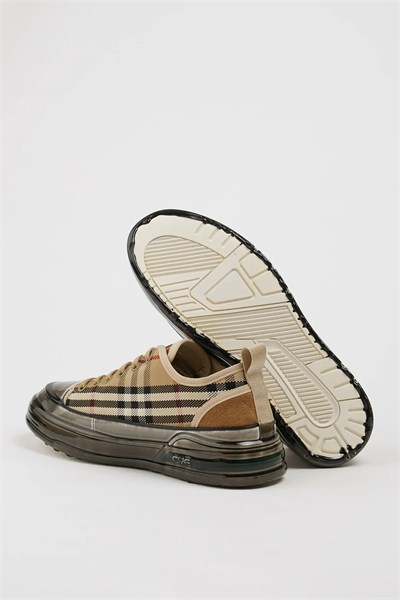 Ekose Model Özel Jel Taban Sneaker Ayakkabı - BEJ