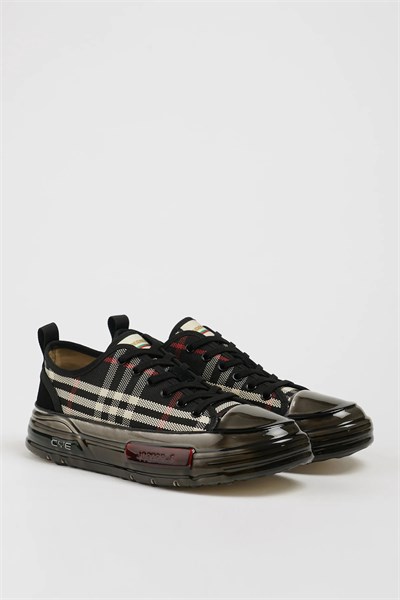 Ekose Model Özel Jel Taban Sneaker Ayakkabı - SİYAH