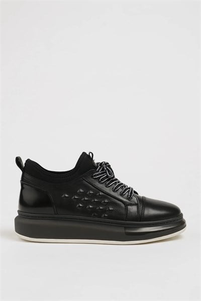 Equal Model Natural Deri İthal Taban Sneaker Ayakkabı - SİYAH