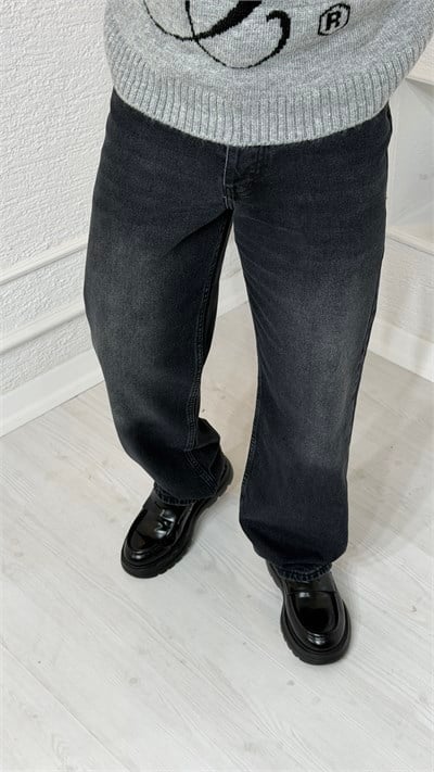 Erkek Füme Düz Kesim Boru Paça Jean Pantolon