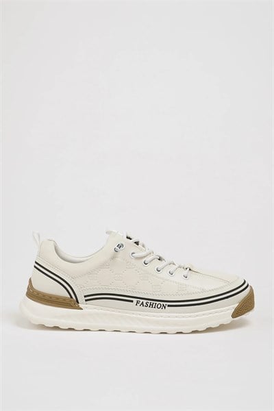 Felicity Model Kombinasyonlu Deri İthal Taban Sneaker Ayakkabı - BEYAZ