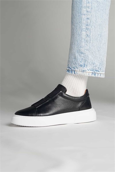 Gogh Model Lastik Detaylı Natural Deri Eva Taban Sneaker Ayakkabı - LACİVERT