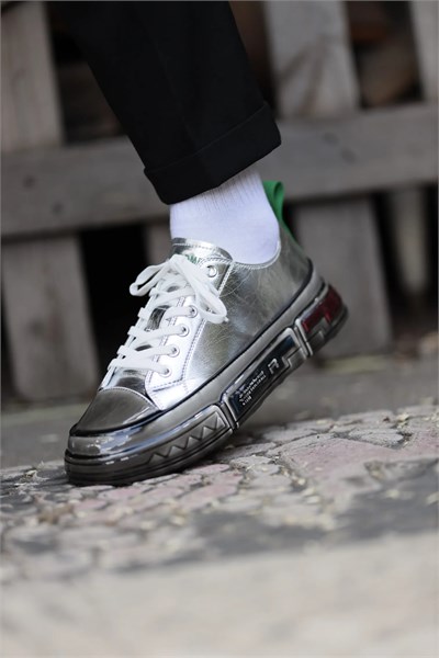 Hanry Model Hologram Deri Özel Jel Taban Sneaker Ayakkabı - GRİ