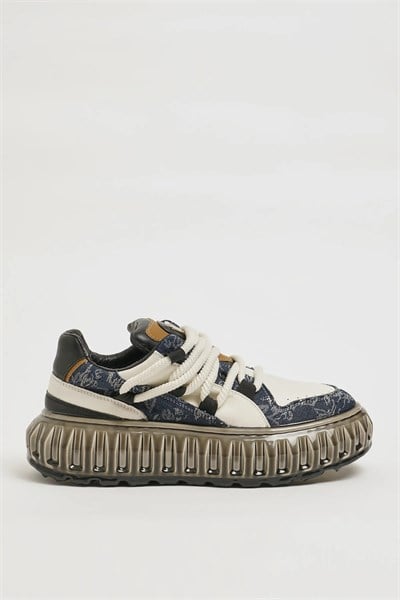 Hernan Model İthal Taban Kombinasyonlu Deri Sneaker Ayakkabı - MULTİ COLOR