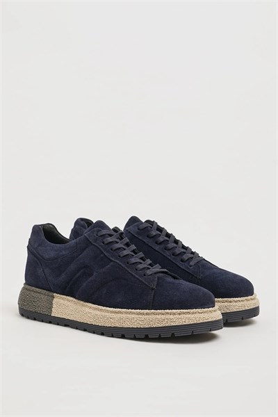 Holly Model Kombinasyonlu Deri İthal Taban Sneaker Ayakkabı - LACİVERT