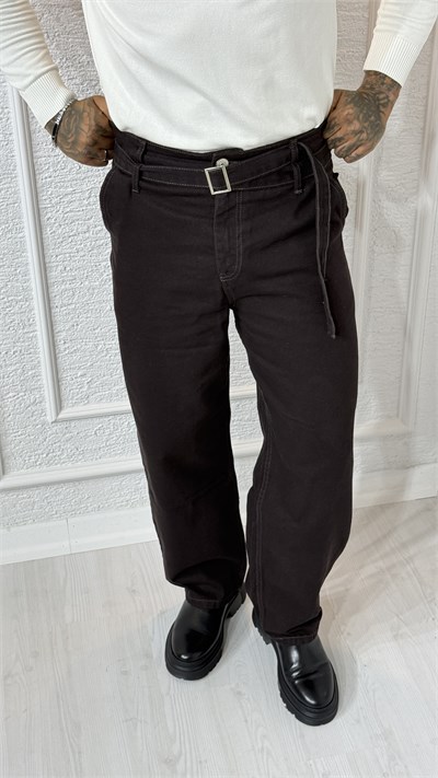 Kemer Detaylı Rahat Kesim Gabardin Pantolon