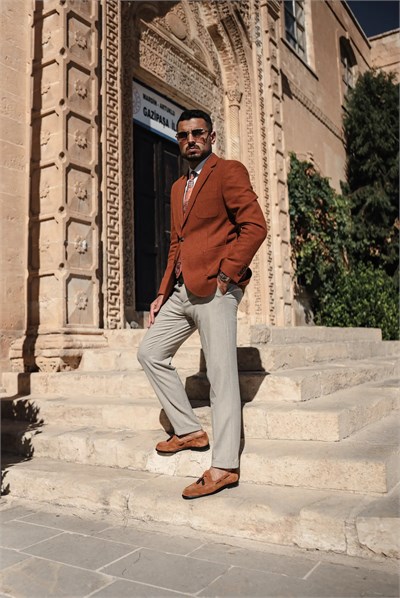 Klass Model Püskül Detaylı Süet Deri Loafer Ayakkabı - TABA