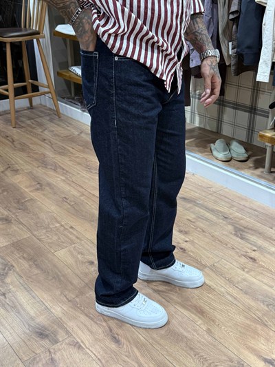 Koyu Lacivert Baggy Jean Pantolon