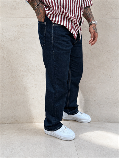 Koyu Lacivert Baggy Jean Pantolon