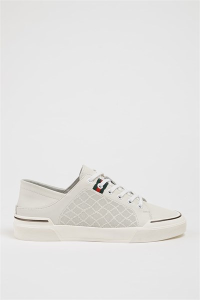 Londo Model İthal Taban Kombinasyonlu Deri Sneaker Ayakkabı - BEYAZ