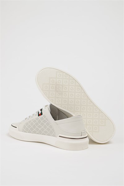 Londo Model İthal Taban Kombinasyonlu Deri Sneaker Ayakkabı - BEYAZ