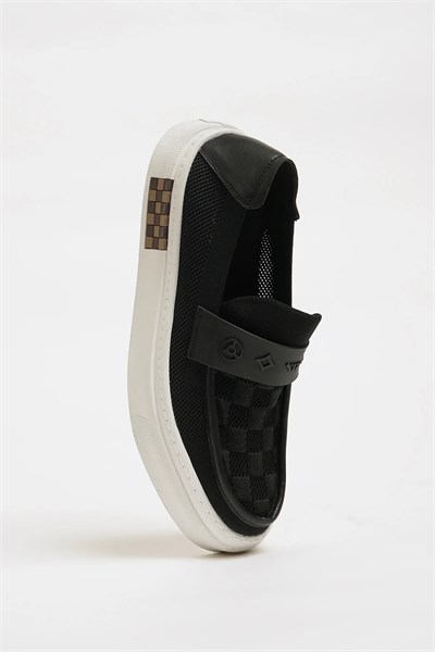 Luis Model Hakiki Örme Triko Kumaş İthal Taban Sneaker Ayakkabı - SİYAH