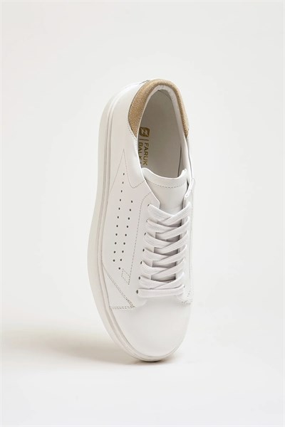 Marisa Model Hakiki Natural Deri Eva Taban Sneaker Ayakkabı - BEYAZ