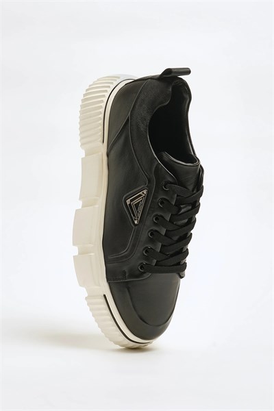Markus Model Hakiki Natural Deri İthal Taban Sneaker Ayakkabı - SİYAH