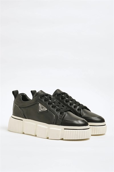 Markus Model Hakiki Natural Deri İthal Taban Sneaker Ayakkabı - SİYAH