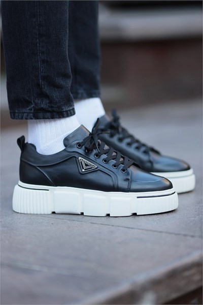 Markus Model Hakiki Natural Deri İthal Taban Sneaker Ayakkabı - SİYAH