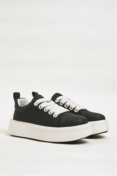 Night Model Hakiki Natural Deri İthal Taban Sneaker Ayakkabı - SİYAH