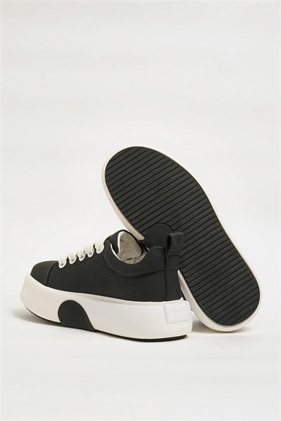 Night Model Hakiki Natural Deri İthal Taban Sneaker Ayakkabı - SİYAH