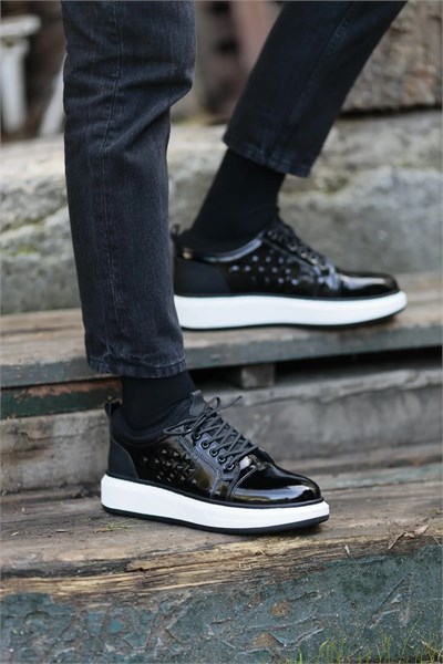 Nikolas Model İthal Taban Hakiki Deri Sneaker Ayakkabı - SİYAH