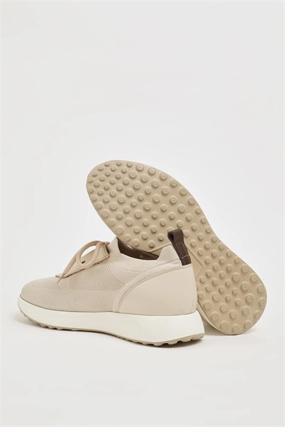 Omega Model Örme Triko Kumaş Eva Taban Sneaker Ayakkabı - BEJ