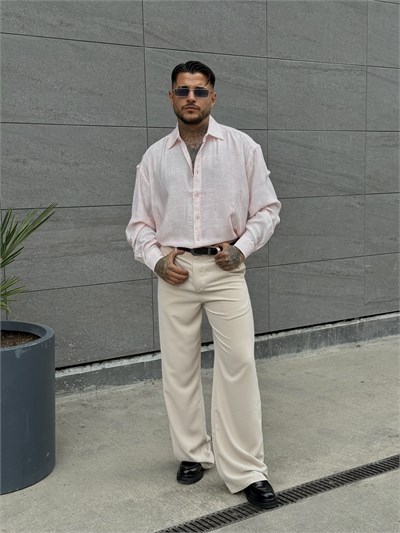 ÖZEL TASARIM DESENLİ GÖMLEK VE ESPANYOL PAÇA PANTALON ALT ÜST TAKIM