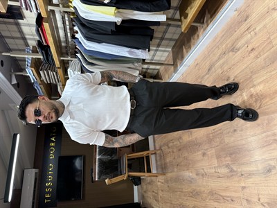 Premium Beyaz Fitilli Polo Yaka Triko Tişört