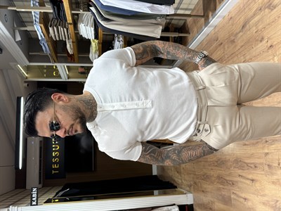Prestige Henley Tişört - Beyaz