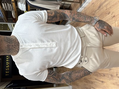 Prestige Henley Tişört - Beyaz