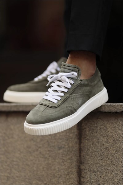 Ramus Model Kombinasyonlu Deri Eva Taban Sneaker Ayakkabı - HAKİ