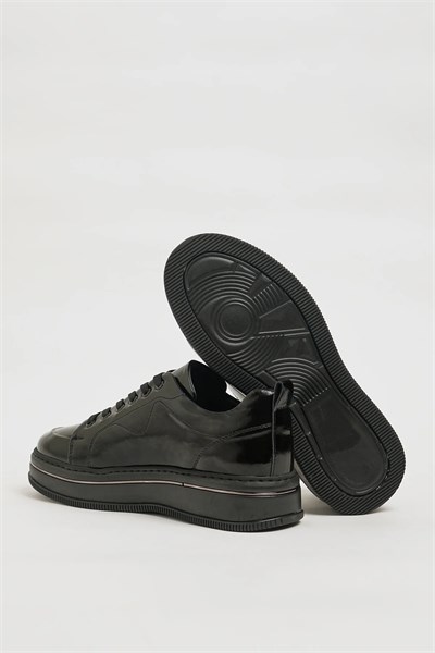 Samuel Model İthal Taban Hakiki Deri Sneaker Ayakkabı - SİYAH
