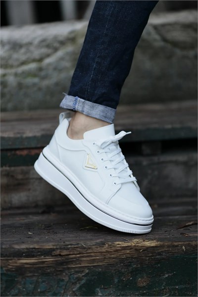 Samuel Model İthal Taban Hakiki Deri Sneaker Ayakkabı - BEYAZ