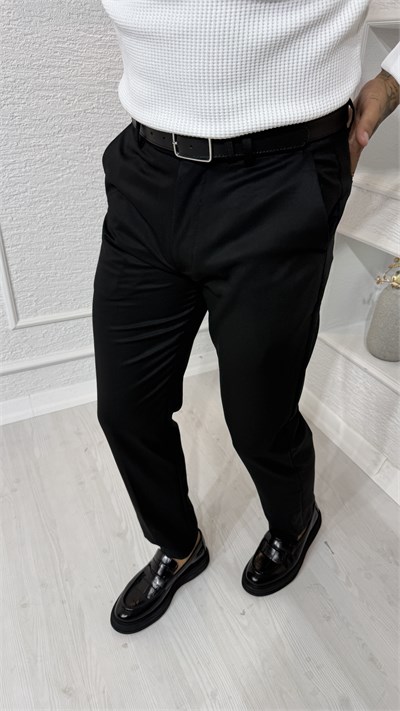 Siyah Slim Fit Klasik Kumaş Pantolon