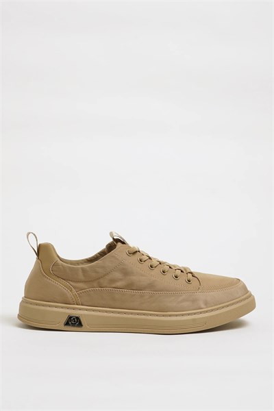 Tom Model Hakiki Örme Kumaş İthal Taban Sneaker Ayakkabı - BEJ