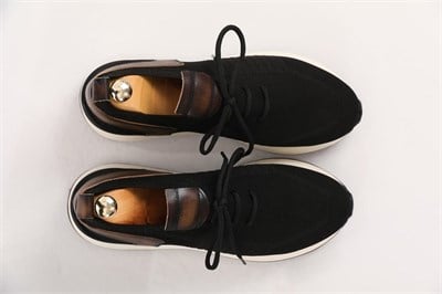Twain Model Hakiki Örme Triko Silikon Taban Sneaker Ayakkabı - SİYAH