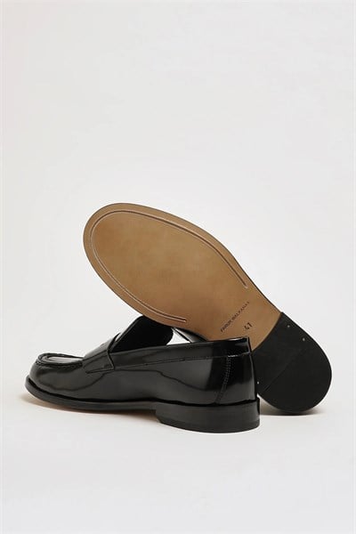 Tyson Model Hakiki Açma Deri Kösele Taban Loafer Ayakkabı - SİYAH