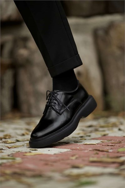 Villani Model Hakiki Natural Deri Eva Taban Casual Ayakkabı - SİYAH