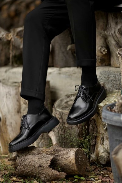 Villani Model Hakiki Natural Deri Eva Taban Casual Ayakkabı - SİYAH