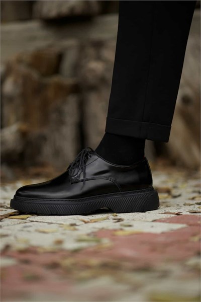 Villani Model Hakiki Natural Deri Eva Taban Casual Ayakkabı - SİYAH