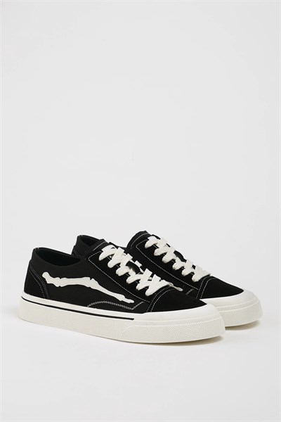 Vince Model Hakiki Kombinasyonlu Deri İthal Taban Sneaker Ayakkabı - SİYAH