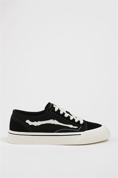Vince Model Hakiki Kombinasyonlu Deri İthal Taban Sneaker Ayakkabı - SİYAH