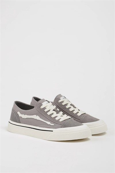 Vince Model Hakiki Kombinasyonlu Deri İthal Taban Sneaker Ayakkabı - GRİ