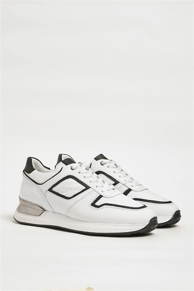 Walls Model Hakiki Kombinasyonlu Deri İthal Taban Sneaker Ayakkabı - BEYAZ