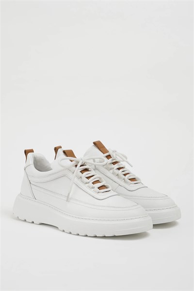 Zodiac Model Hakiki Natural Deri Eva Taban Sneaker Ayakkabı - BEYAZ