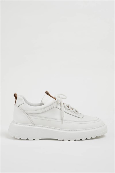 Zodiac Model Hakiki Natural Deri Eva Taban Sneaker Ayakkabı - BEYAZ