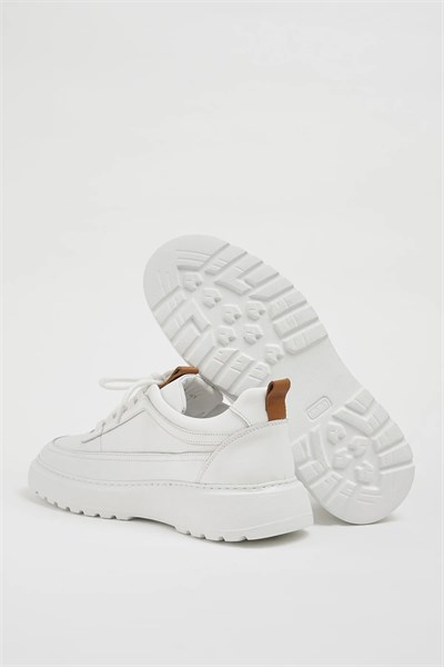 Zodiac Model Hakiki Natural Deri Eva Taban Sneaker Ayakkabı - BEYAZ