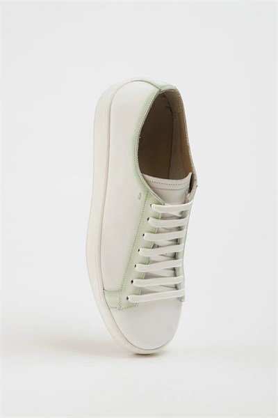 Zuma Model Hakiki Natural Deri Eva Taban Sneaker Ayakkabı - BEYAZ